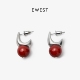 EWEST 南红玛瑙耳钉女轻奢红色耳饰简约本命年气质小众原创设计