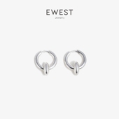EWEST 素银小耳环设计感2026新款 女耳饰高级百搭小巧轻奢饰品耳坠