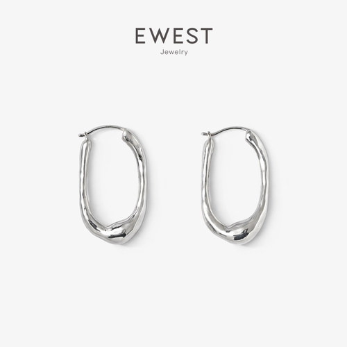 ewest设计感耳环女高级感银耳饰