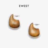 虎眼石方形耳环女高级复古时尚 EWEST 新款 耳钉气质小众美拉德耳饰