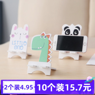 桌上手机架木板支架手机架支架木木头熊猫板机架桌面木质平板卡通