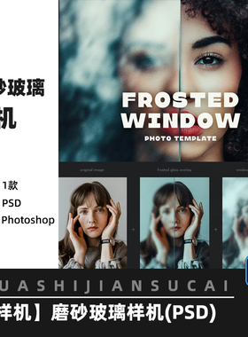 F114高端潮流质感图片毛玻璃效果磨砂特效生成样机PS设计素材模板