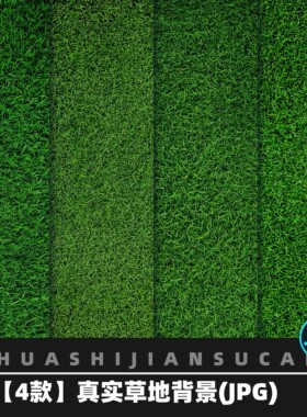 P077 4款绿色草地草坪植被PS平面海报设计背景纹理jpg高清素材图