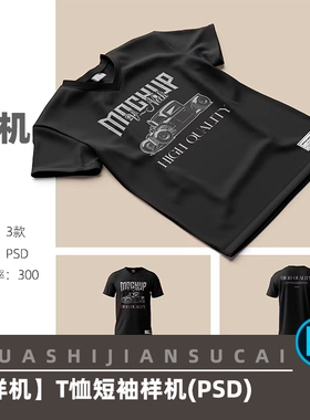 F025男士T恤短袖文化衫样机服装vi提案贴图展示psd可改色样机模型