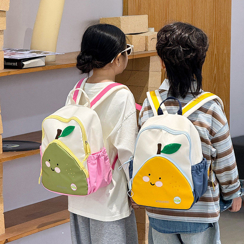 拼色书包幼儿园儿童轻便儿童水果背包大容量马卡龙女童双肩包韩版