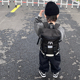 幼儿园儿童书包男童潮酷轻便双肩包时尚 字母小背包休闲帆布旅游包