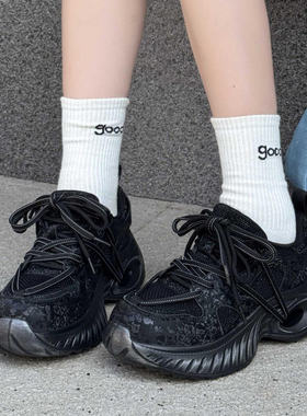 时代印象印花牛皮镶钻网面旅游鞋2025秋新款25530软底中跟休闲鞋