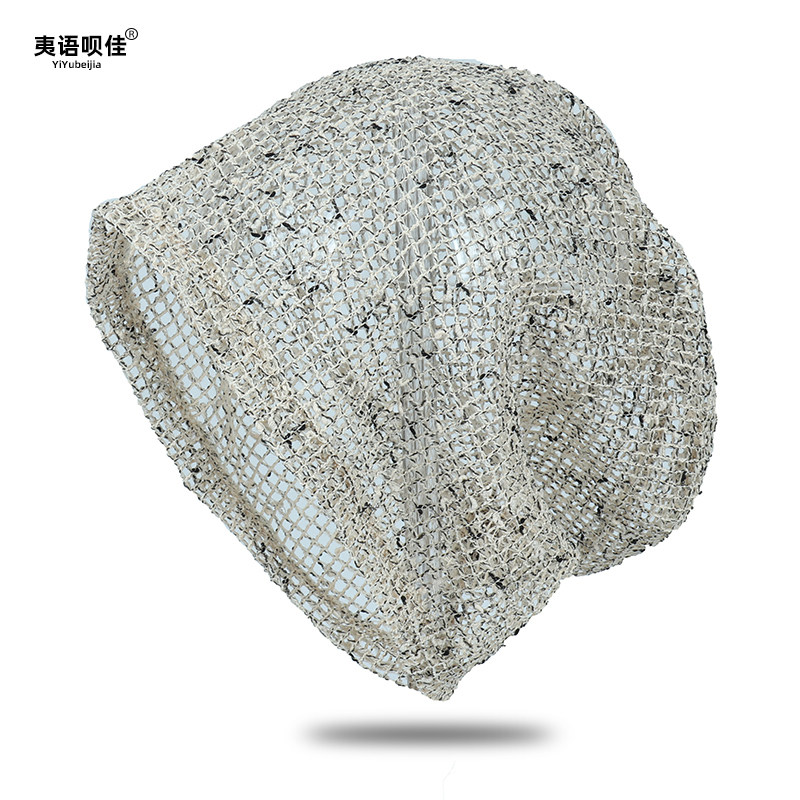 女士帽子春夏季包头帽网眼镂空堆堆帽薄款透气套头帽户外头巾帽女