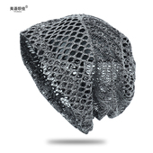 户外堆堆帽透气头巾帽男女同款 夏季 单层包头帽镂空网眼套头帽韩版