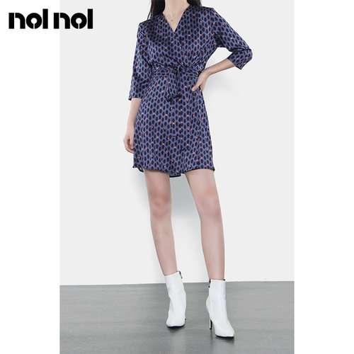 nolnol茶歇法式小个子碎花连衣裙