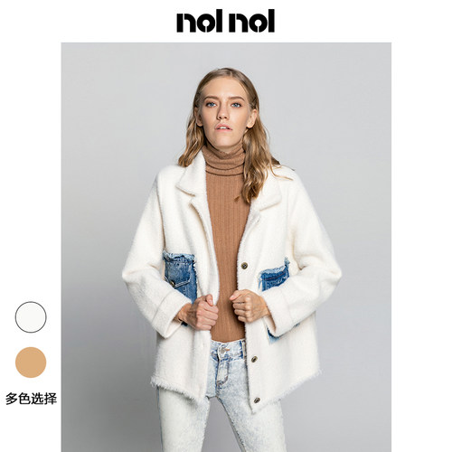NOLNOL仿水貂绒外套设计感女小众