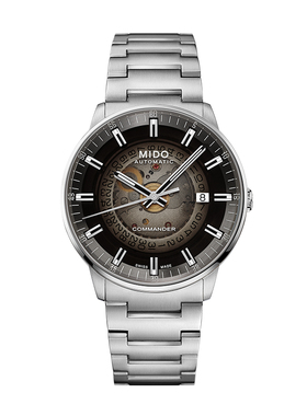 瑞士Mido美度手表指挥官简约烟熏渐变机械男表M021.407.11.411.00