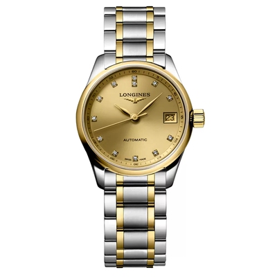Longines浪琴名匠系列18k金色女士自动机械手表腕表L2.257.5.37.7
