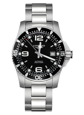 Longines浪琴正品手表男康卡斯钢带夜光潜水瑞士男表L3.742.456.6