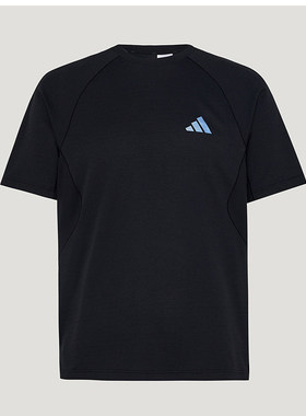 Adidas阿迪达斯新款时尚男子夏季黑色训练凉感速干短袖T恤 IA6093