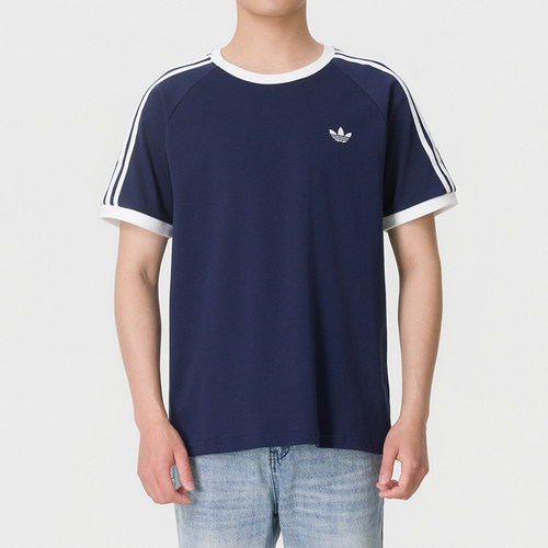 Adidas阿迪达斯三叶草男夏季短袖T恤26新款蓝色透气运动服KT7763