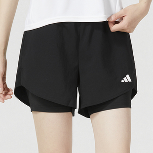 Adidas 阿迪达斯女子户外健身跑步运动裤休闲裤短裤裤子HN1044