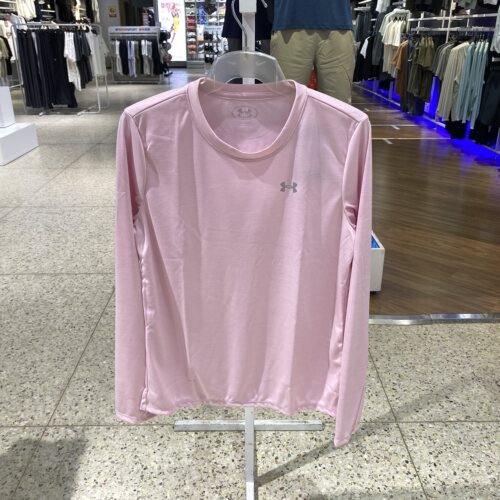 UA安德玛女装26新款简约百搭运动训练圆领长袖上衣1384245-647
