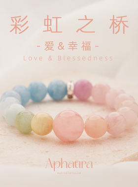 摩根石天然彩虹水晶手链925银高级感手串女生生日礼物