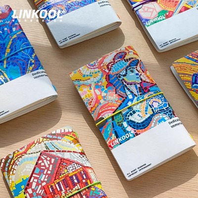 多色手账本礼物，横线与空白