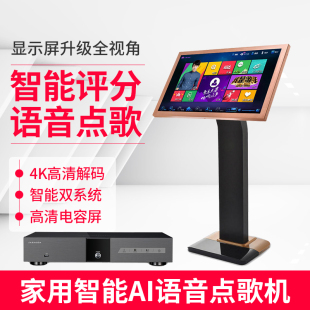 音王V95双系统高清点歌机21.5寸卡拉OK智能评分语音智能点唱机