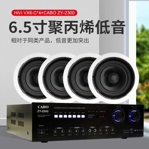 惠威定阻同轴高保真吸顶喇叭套装