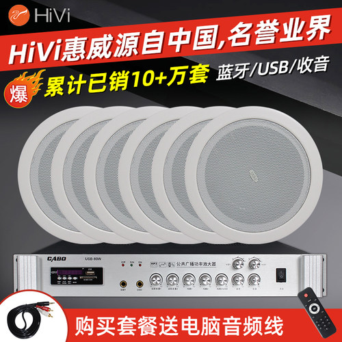 惠威背景音乐广播吸顶喇叭套装