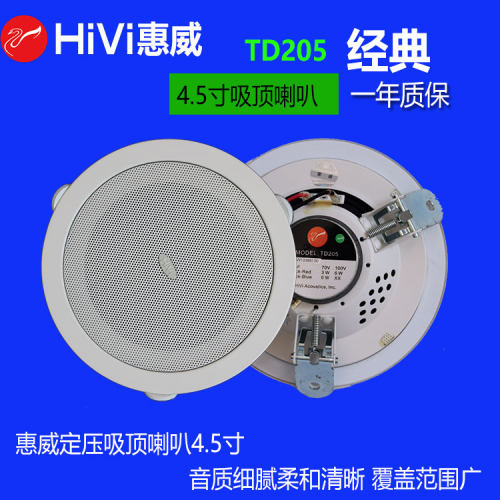 惠威TD205定压公共广播吸顶音箱嵌入式吊顶广播喇叭套装背景音乐 - 封面