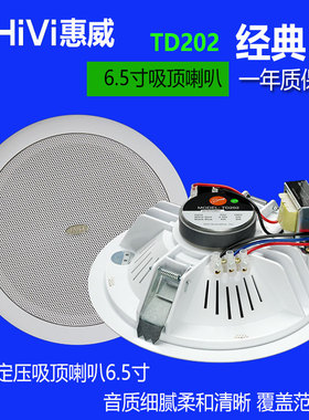 Hivi/惠威 TD202 嵌入式背景音乐公共广播吸顶喇叭音箱吊顶音响