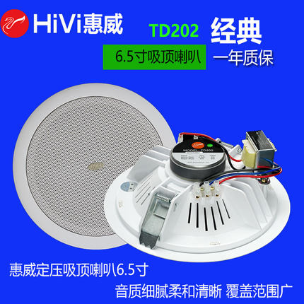Hivi/惠威 TD202 嵌入式背景音乐公共广播吸顶喇叭音箱吊顶音响