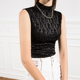 字母修身 2026春季 女无袖 立领蕾丝打底衫 内搭黑色气质洋气背心 新款