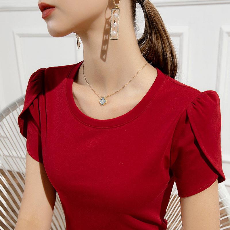 公主袖T恤短袖修身小众上衣