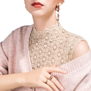 2026秋季蕾丝半高打底衫女修身背心洋气无袖性感女装镂空无袖衫