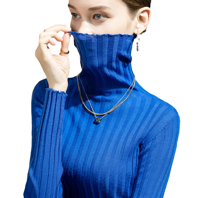 高领纯羊毛针织衫女毛衣洋气