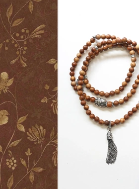 三七银库克文玩多圈手串项链诧寂佛系木珠盘玩手链