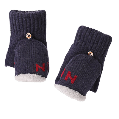 秋冬半指翻盖手套针织男女