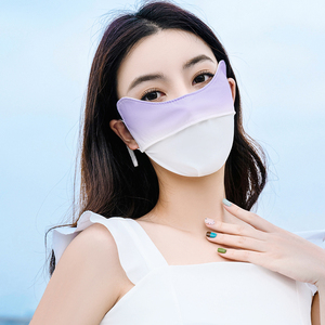 夏季防晒口罩女薄款2023新款时尚护眼角防紫外线全脸腮红冰丝面罩