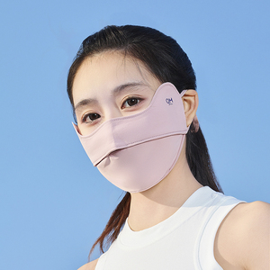 护眼角冰丝高颜值黑色防晒口罩女3d立体遮阳全脸防紫外线夏季面罩