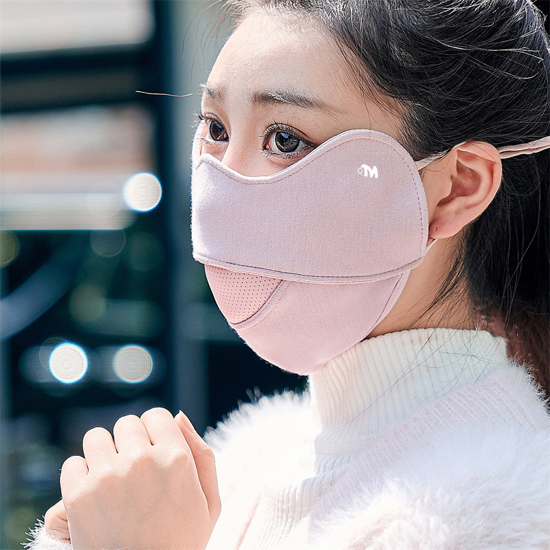 冬季口罩女加厚保暖透气骑行护眼角加大3d立体加绒防风面罩男可爱