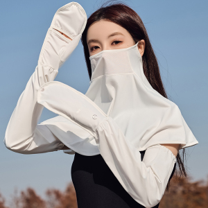 冰丝防晒手套女夏季户外开车防紫外线袖套防晒面罩遮阳护臂冰袖潮