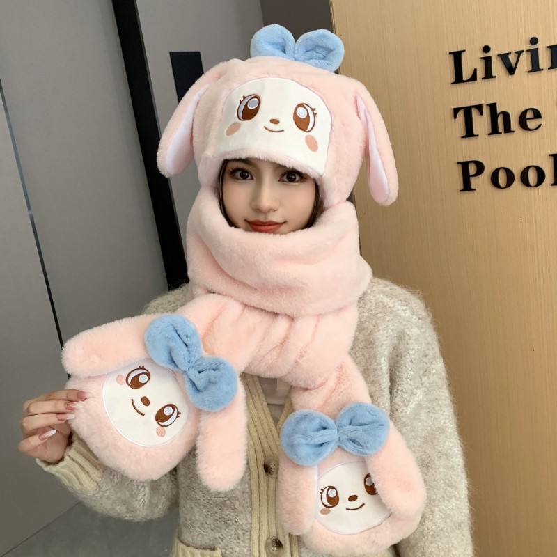 佩妮一体帽双层加绒加厚