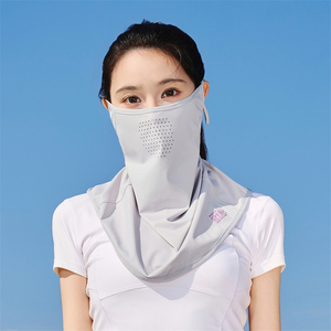冰丝薄款防晒面罩女夏季户外骑行遮阳护颈脖套遮全脸透气口罩面纱