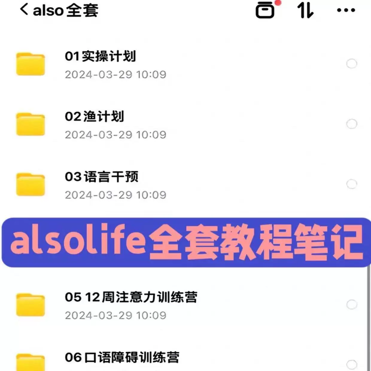 alsolife全套课程教程笔记 送评估材料 适合特教老师，送训练营