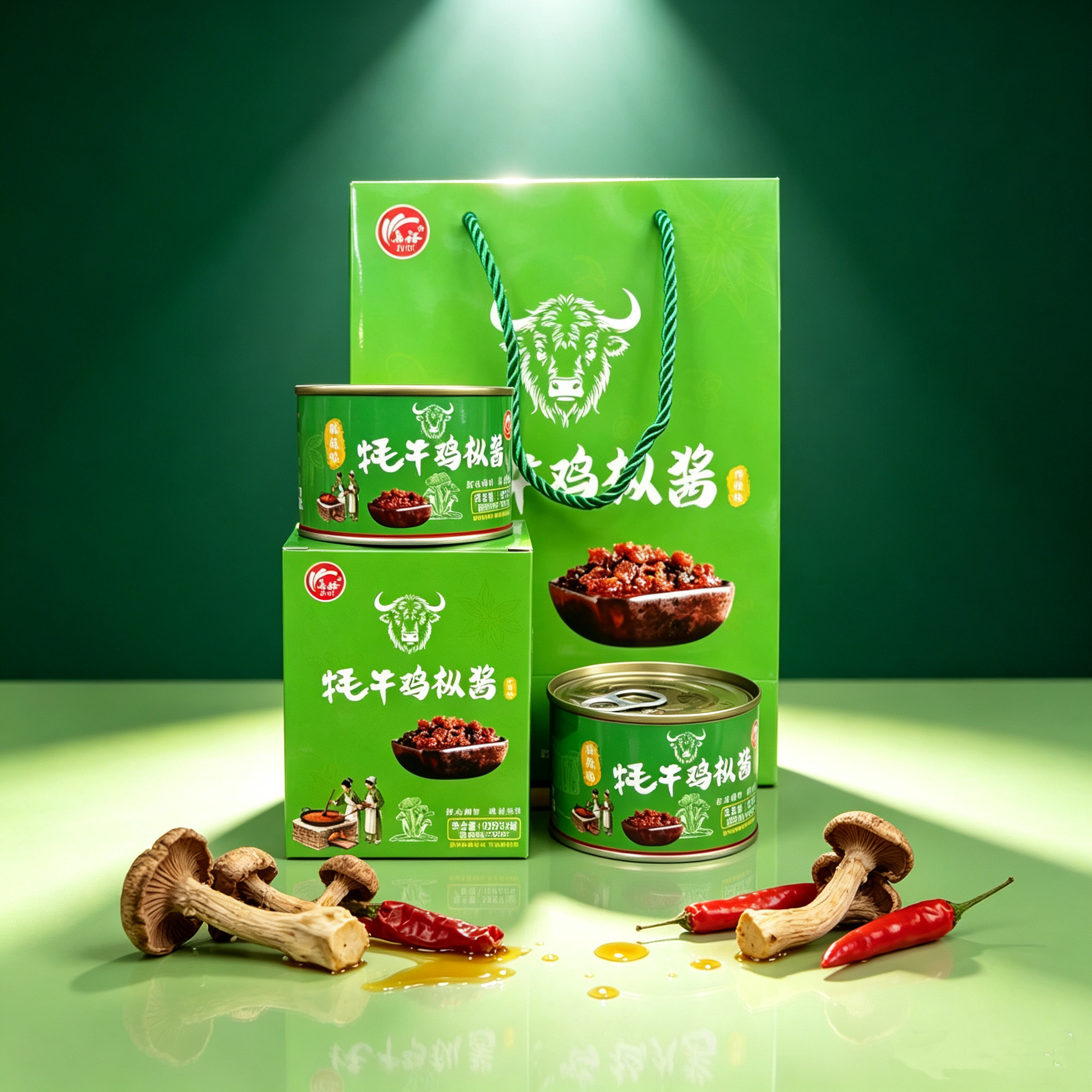 云南津佰味牦牛牛肉肉酱丽江下饭菜特产香辣鸡枞酱罐装拌面120g