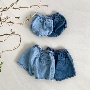 韩版童装夏款婴幼童装牛仔灯笼裤儿童夏款可爱搭迷你短裤花苞裤