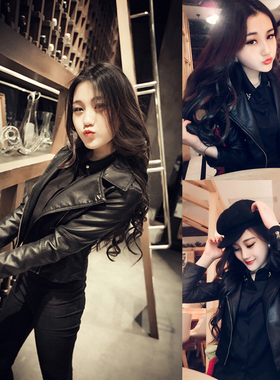 小皮衣外套女2025春秋新款韩版修身加绒加厚百搭黑色机车皮夹克潮
