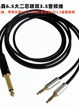 6.5大二芯单声道转双3.5音频线