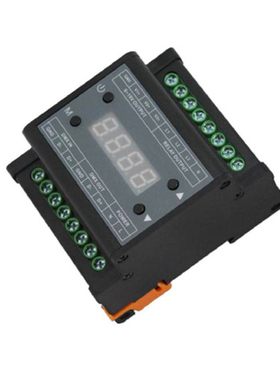 DMX512转010V模拟调光信号转换器 导轨式DMX512转0-10V调光信号