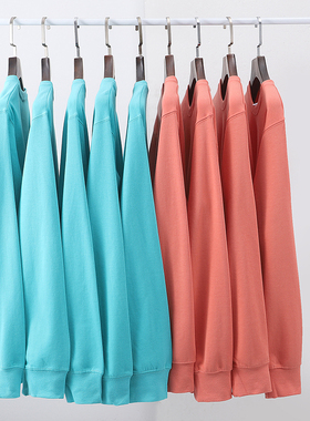 AG300克双面健康布圆领卫衣纯色宽松春秋 重磅加厚内搭长袖打底衫