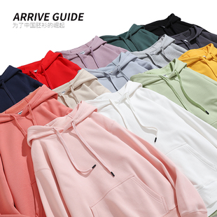 AG摇粒绒连帽卫衣纯色加厚套头糖果色小清新男女光板长袖 外套 帽衫